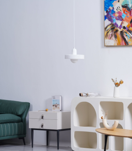 Lustre nordique et médiévale en verre crème