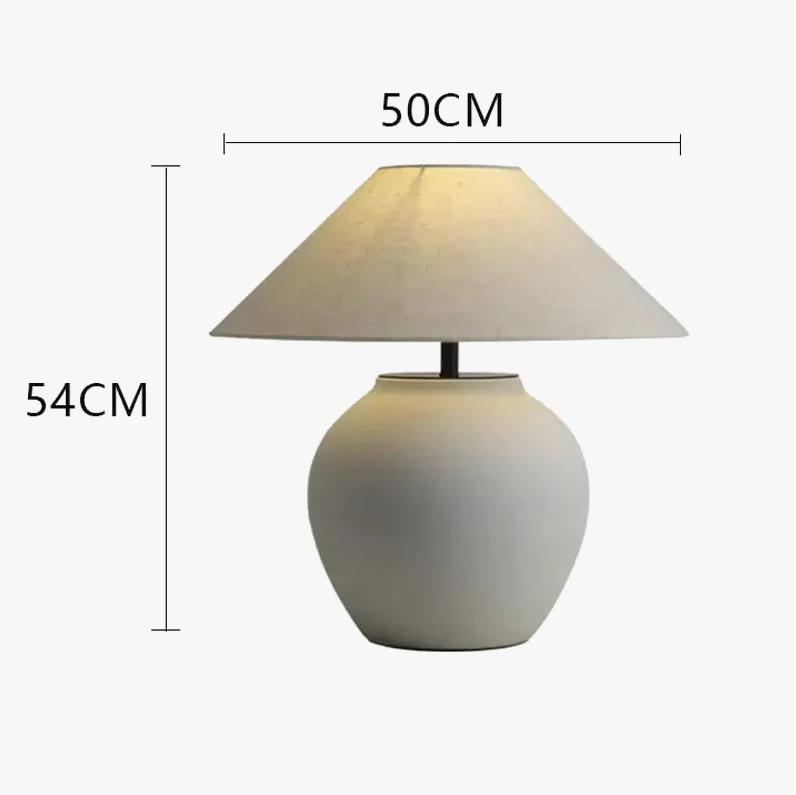 Lampe Zen en Céramique – Abat-jour Tissu
