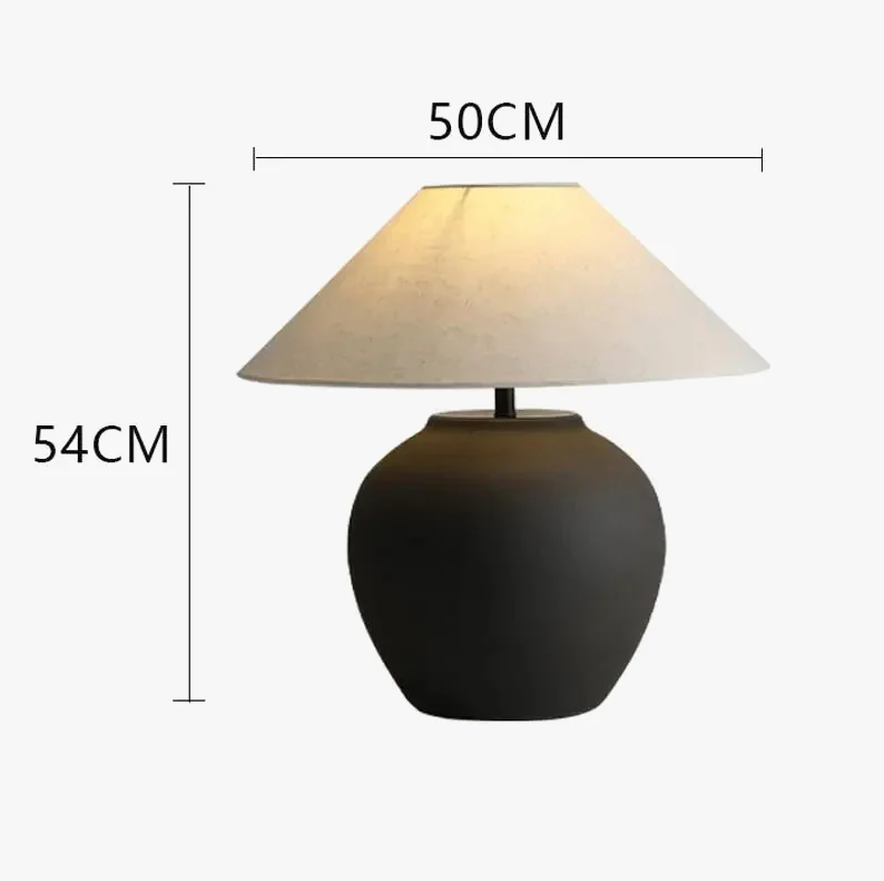 Lampe Zen en Céramique – Abat-jour Tissu
