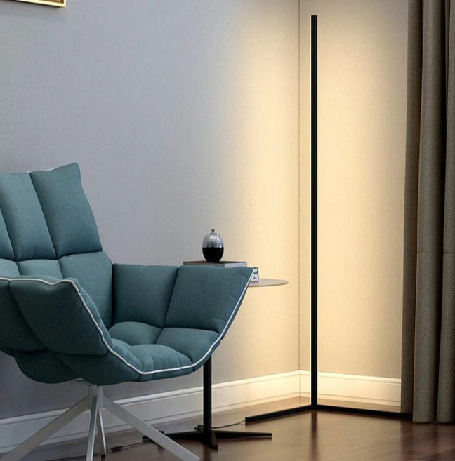Lampadaire d’Angle Minimaliste, Lumière Ambiance