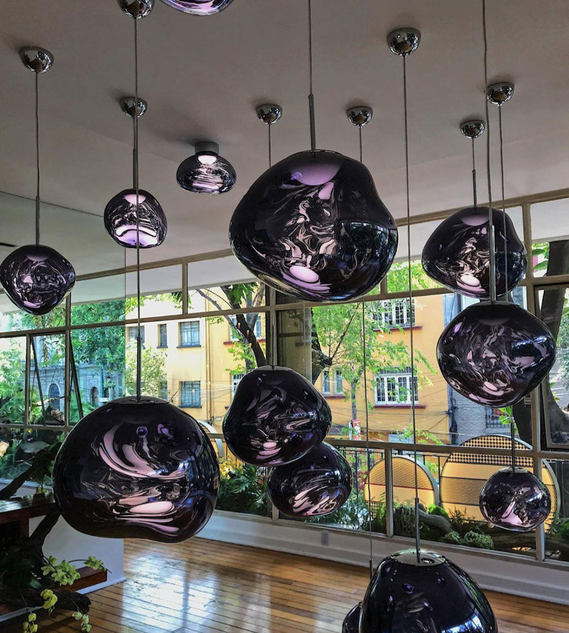 Suspension Galaxie – Verre Effet Fumé, Dimmable, Douille E27