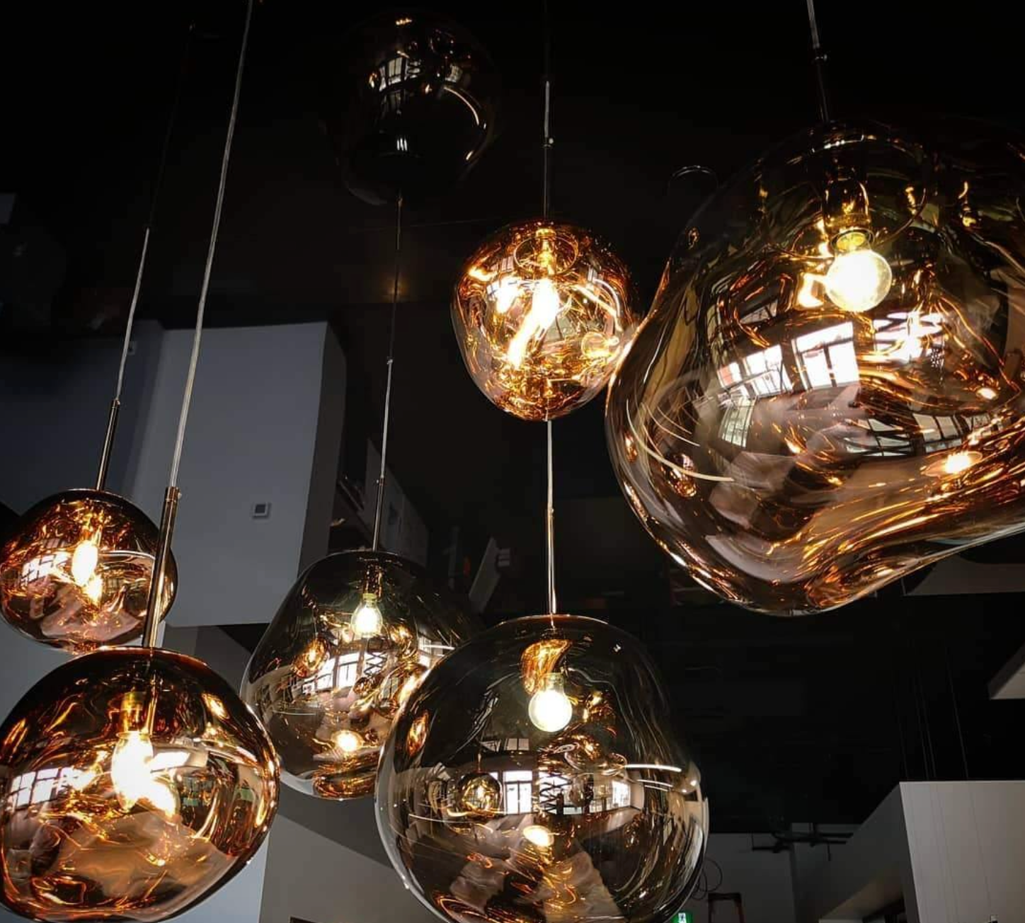 Suspension Galaxie – Verre Effet Fumé, Dimmable, Douille E27
