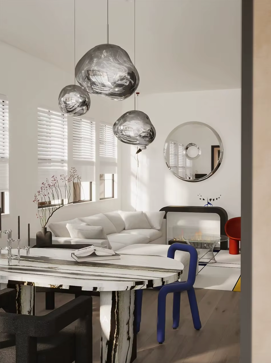 Suspension Galaxie – Verre Effet Fumé, Dimmable, Douille E27