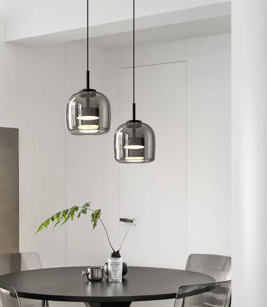 Suspension Design en Verre Fumé