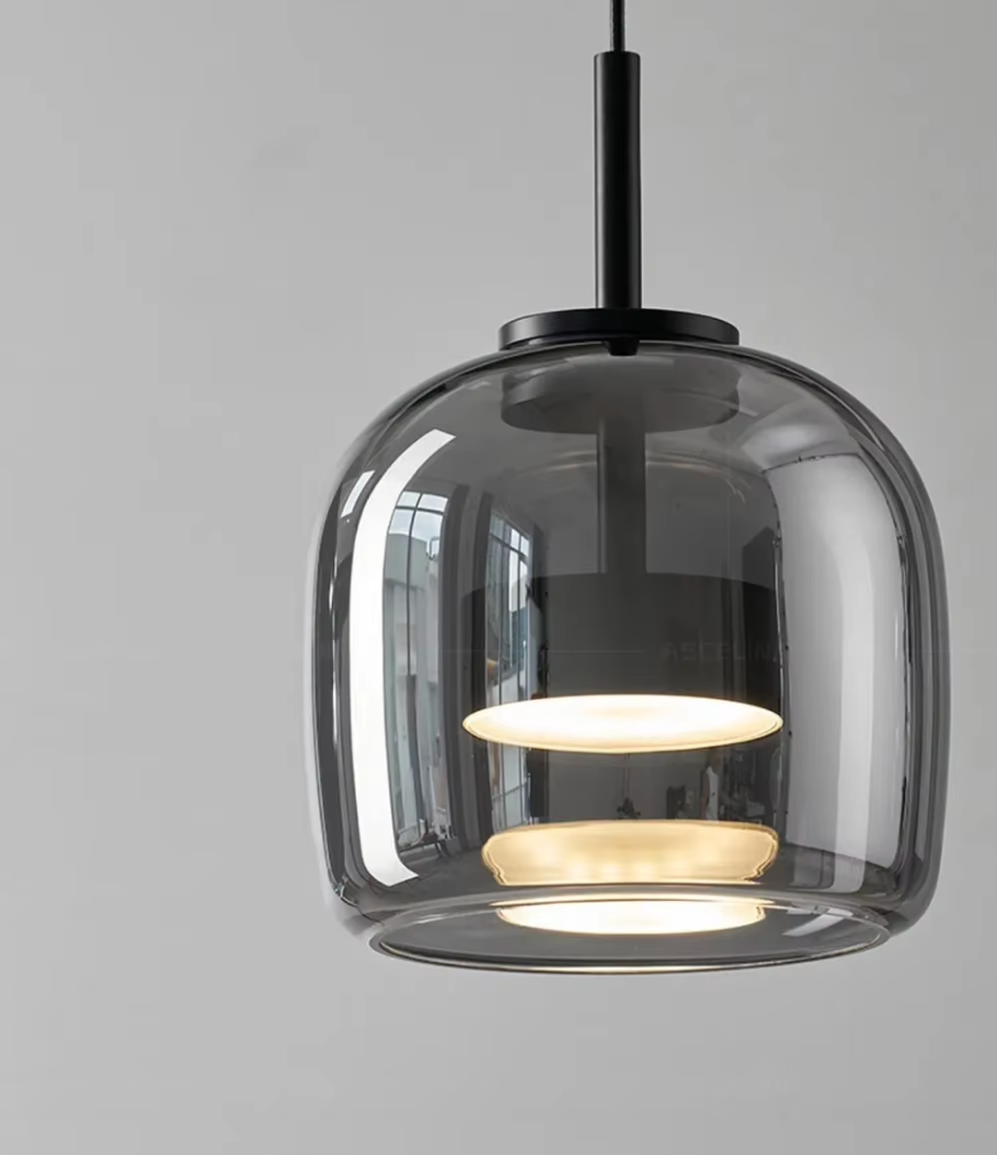 Suspension Design en Verre Fumé
