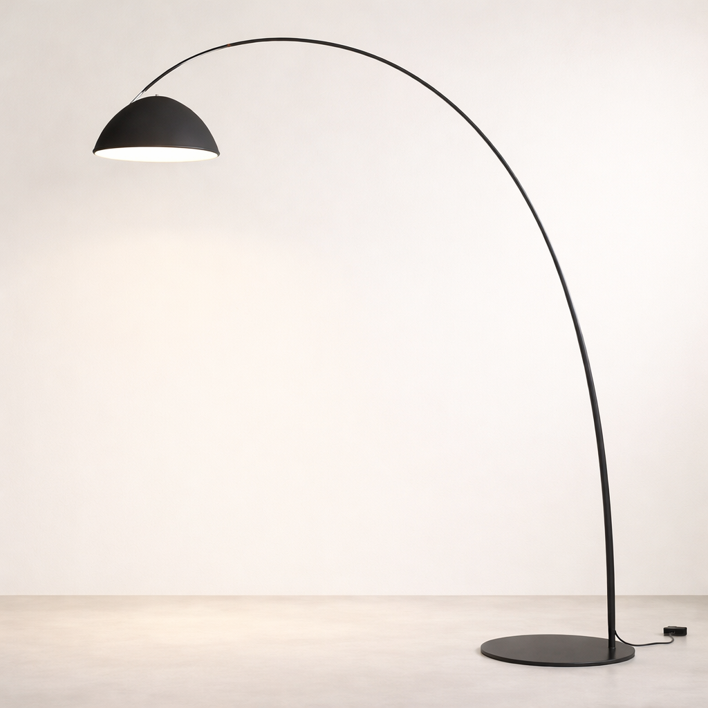 Lampadaire Arc Minimaliste – Noir Mat