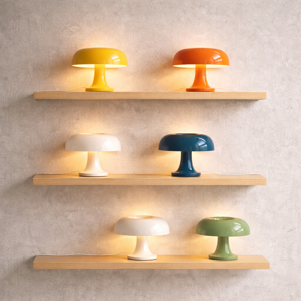 Lampe Forme Champignon Vintage