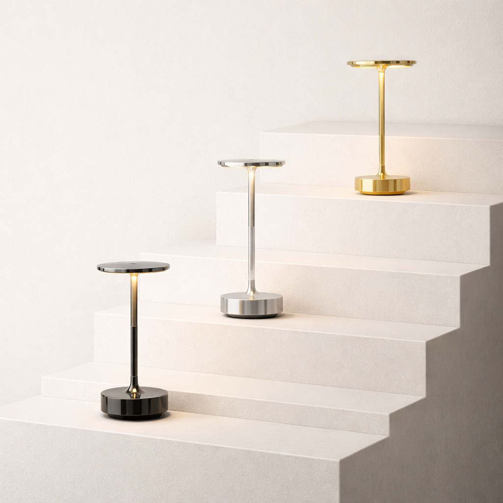 Lampe Tactile LED Aluminium – Rechargeable, Intensité Réglable