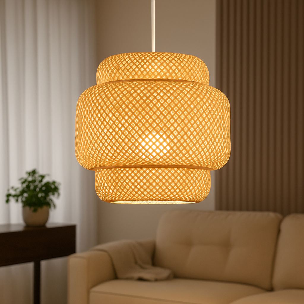 Suspension Naturelle en Bambou Tressé