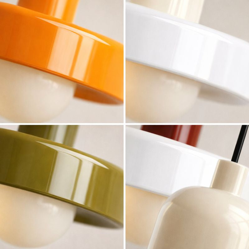 Suspension Nordique en Verre Crème – Douille E27
