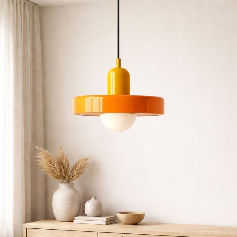 Suspension Nordique en Verre Crème – Douille E27