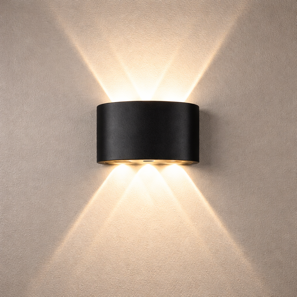 Applique Murale LED Architecturale IP65 — Effet Sablier (2 à 5 faisceaux)