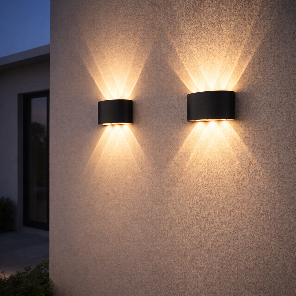 Applique Murale LED Architecturale IP65 — Effet Sablier (2 à 5 faisceaux)
