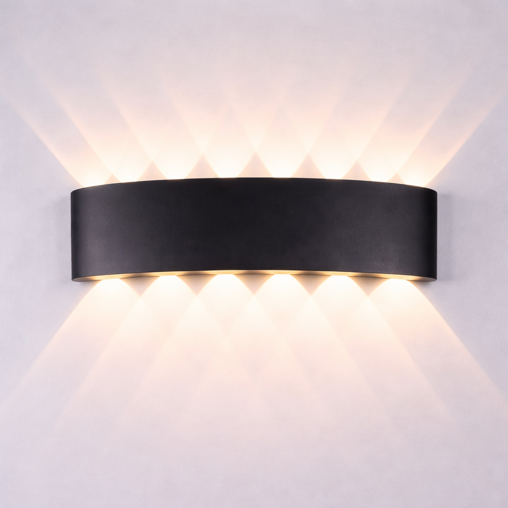 Applique Murale LED Architecturale IP65 — Effet Sablier (2 à 5 faisceaux)