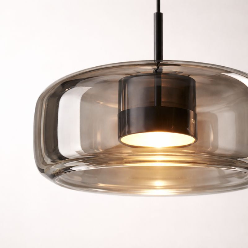 Suspension Design en Verre Fumé – LED Intégrée