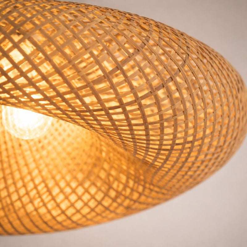 Suspension Artisanale en Bambou – Tressage Main, Style Bohème Chic
