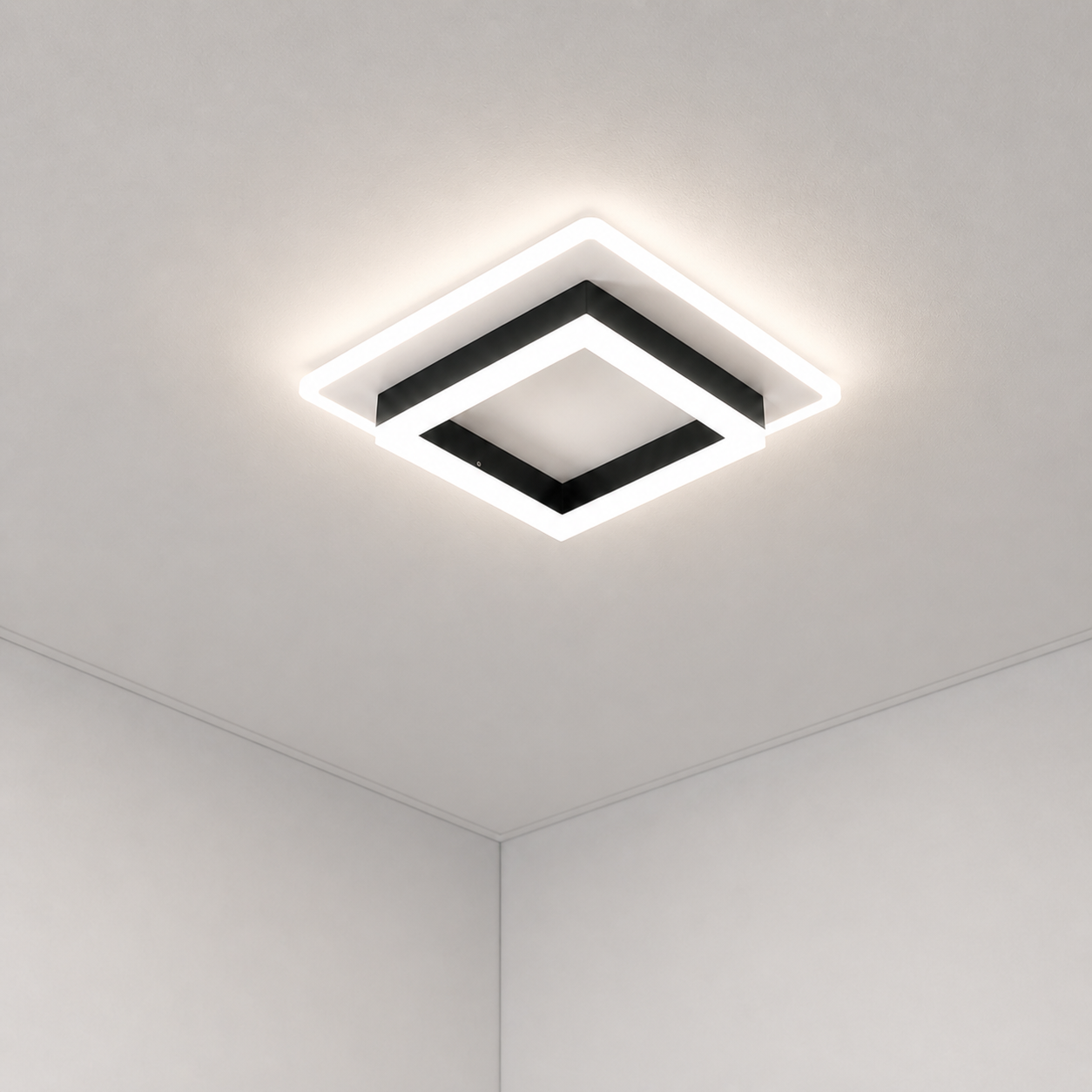 Plafonnier Carré LED Noir & Blanc