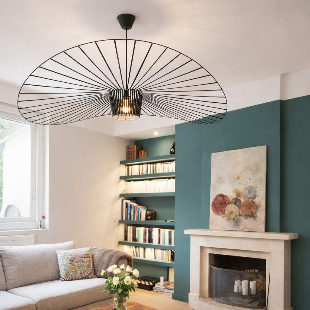 Suspension Canopée Sculpturale – Design Filaire Noir