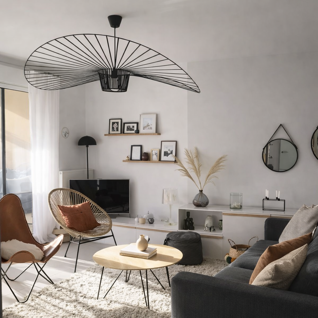 Suspension Canopée Sculpturale – Design Filaire Noir