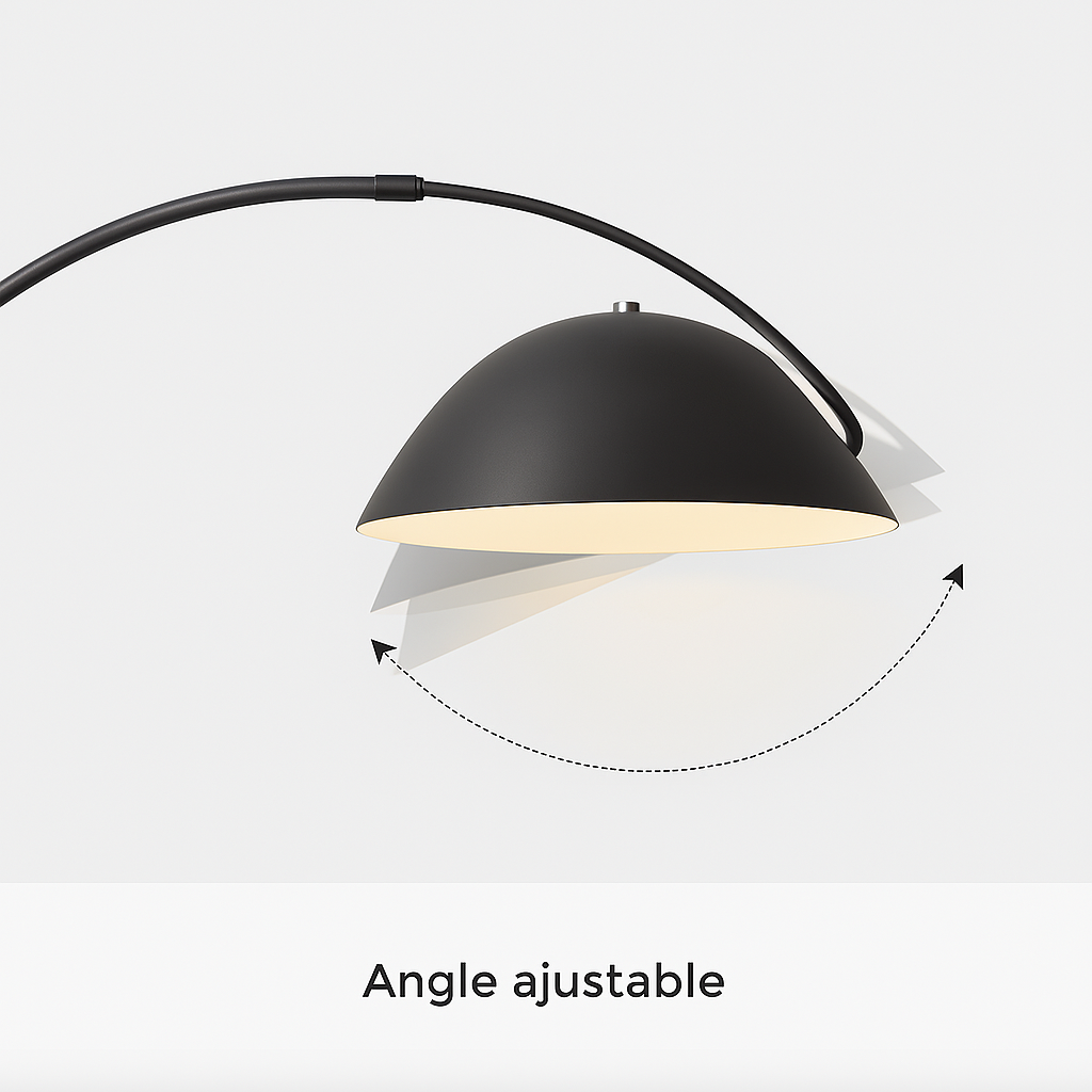 Lampadaire Arc Minimaliste – Noir Mat