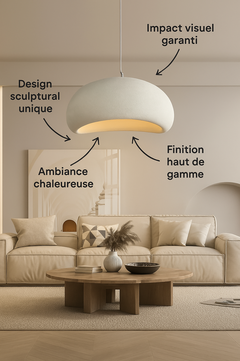 Lampe suspension scandinave design sculptural