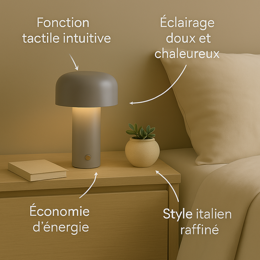 Lampe Tactile Champignon | Style Italien Raffiné