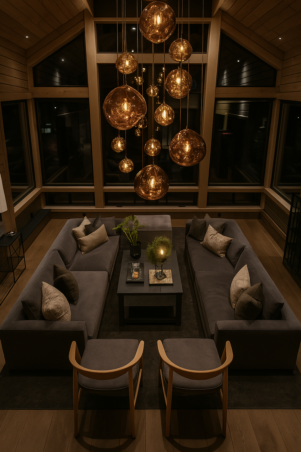 Suspension Galaxie – Verre Effet Fumé, Dimmable, Douille E27