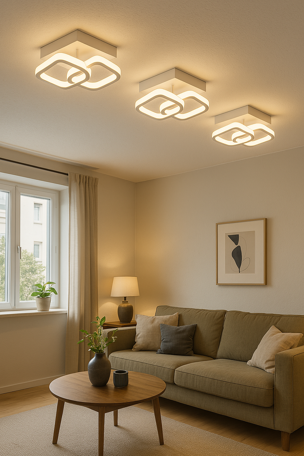 Modern geometric led ceiling light