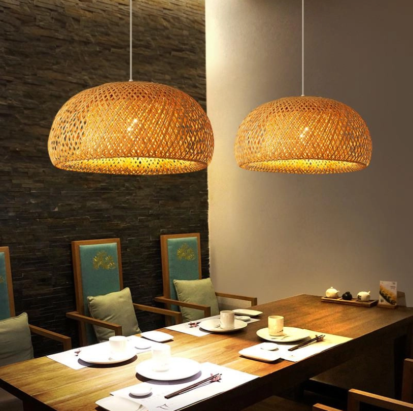 Lanterne Suspendue en Bambou & Rotin