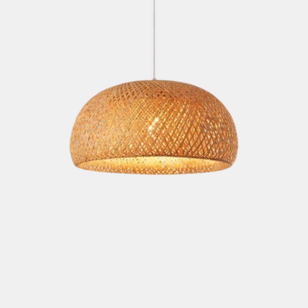Hanging Bamboo Lantern & Rattan