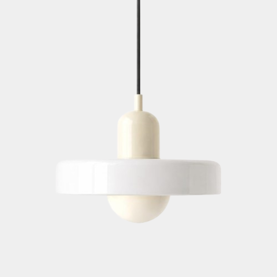 Suspension Nordique en Verre Crème – Douille E27