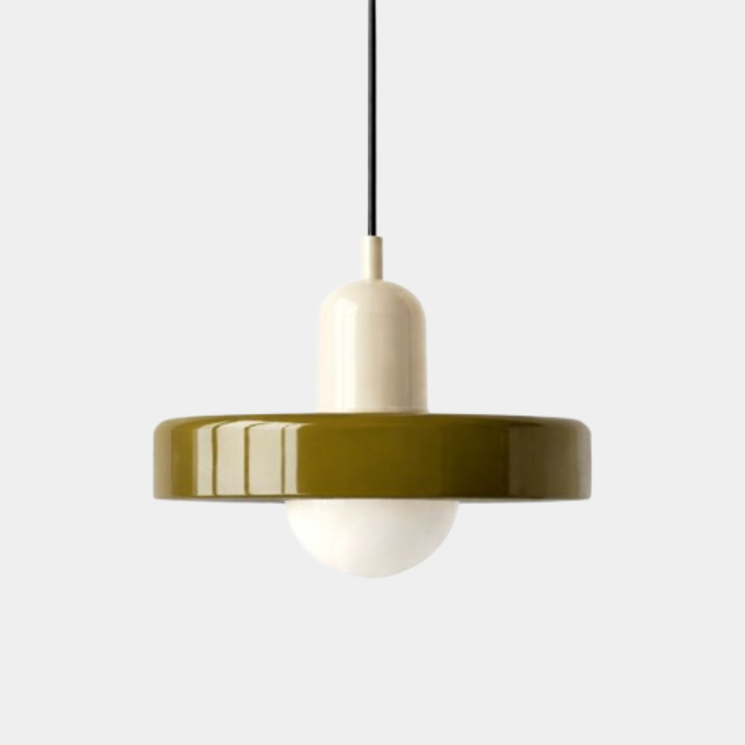 Suspension Nordique en Verre Crème – Douille E27