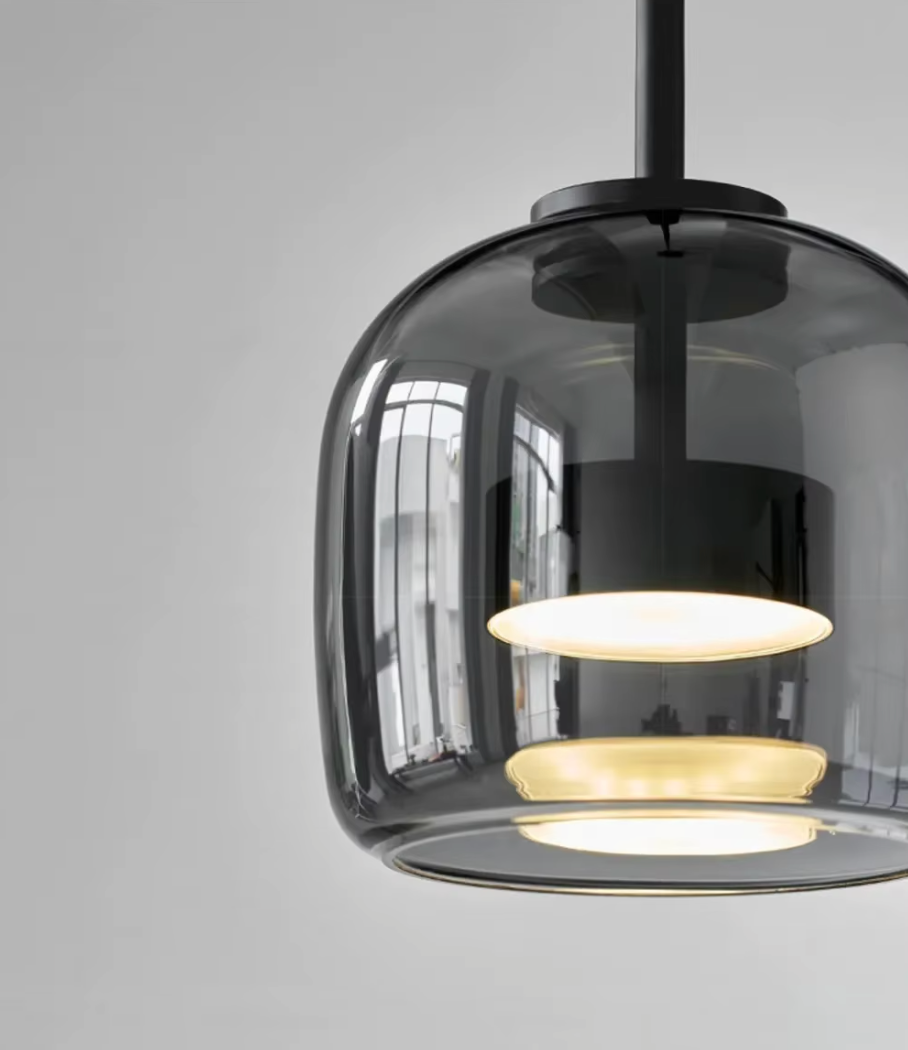 Suspension Design en Verre Fumé