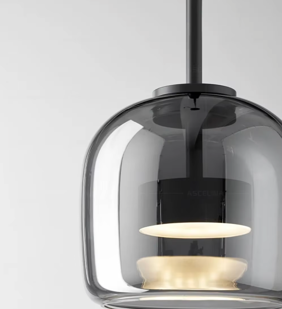 Suspension Design en Verre Fumé