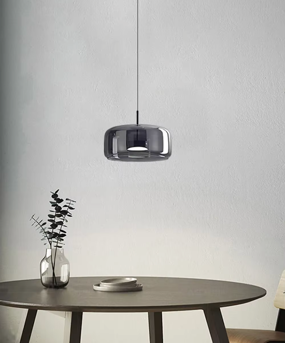 Suspension Design en Verre Fumé