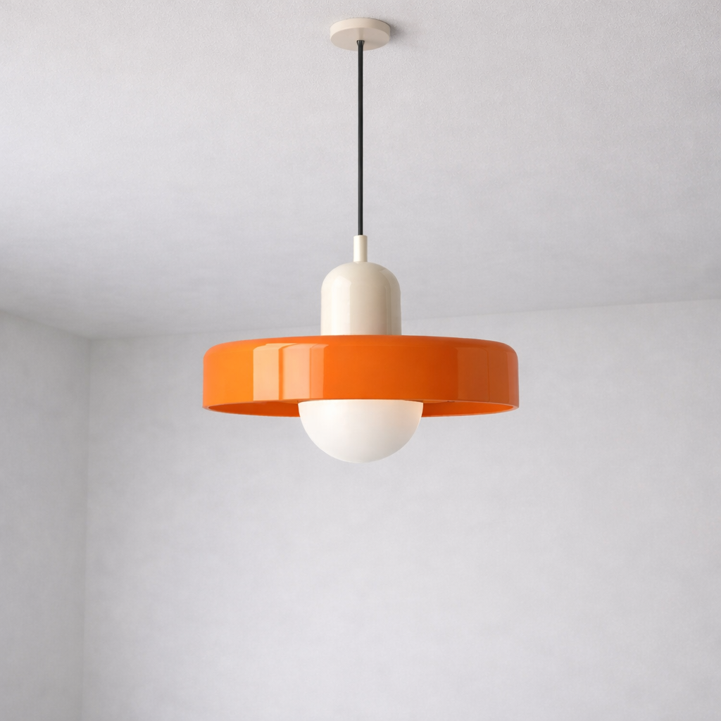 Suspension Nordique en Verre Crème – Douille E27