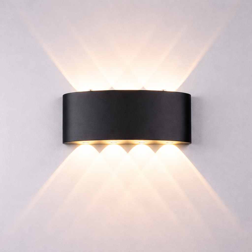 Applique Murale LED Architecturale IP65 — Effet Sablier (2 à 5 faisceaux)