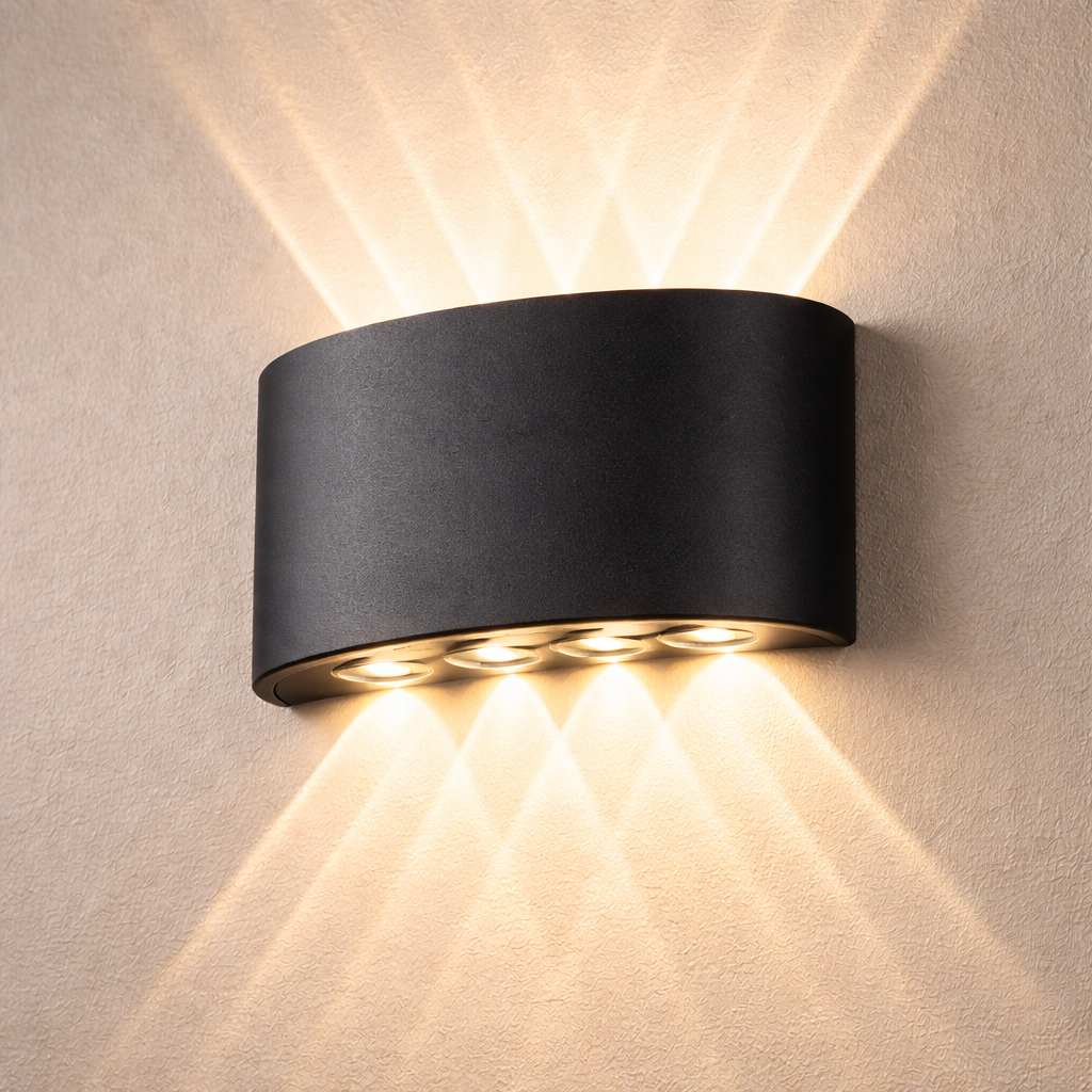 Applique Murale LED Architecturale IP65 — Effet Sablier (2 à 5 faisceaux)
