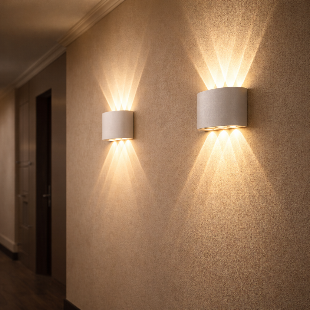Applique Murale LED Architecturale IP65 — Effet Sablier (2 à 5 faisceaux)