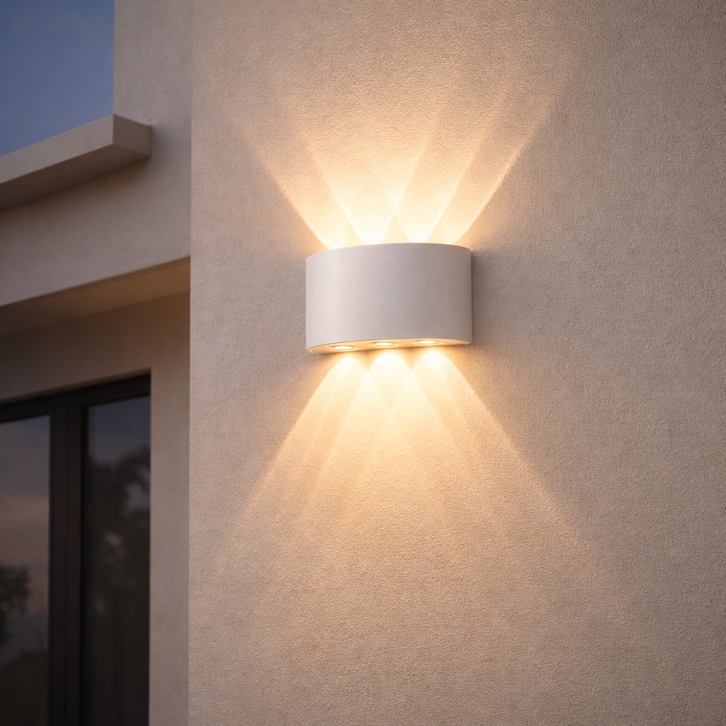 Applique Murale LED Architecturale IP65 — Effet Sablier (2 à 5 faisceaux)