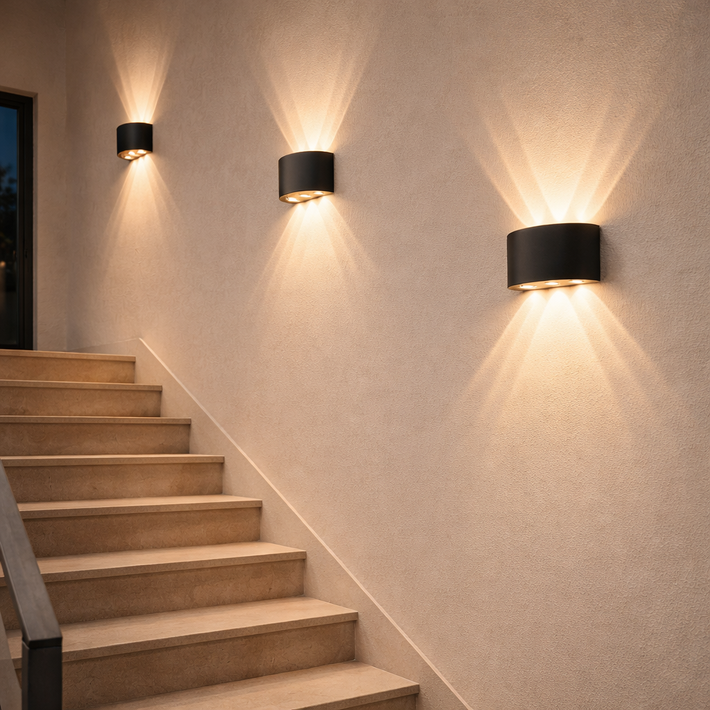 Applique Murale LED Architecturale IP65 — Effet Sablier (2 à 5 faisceaux)