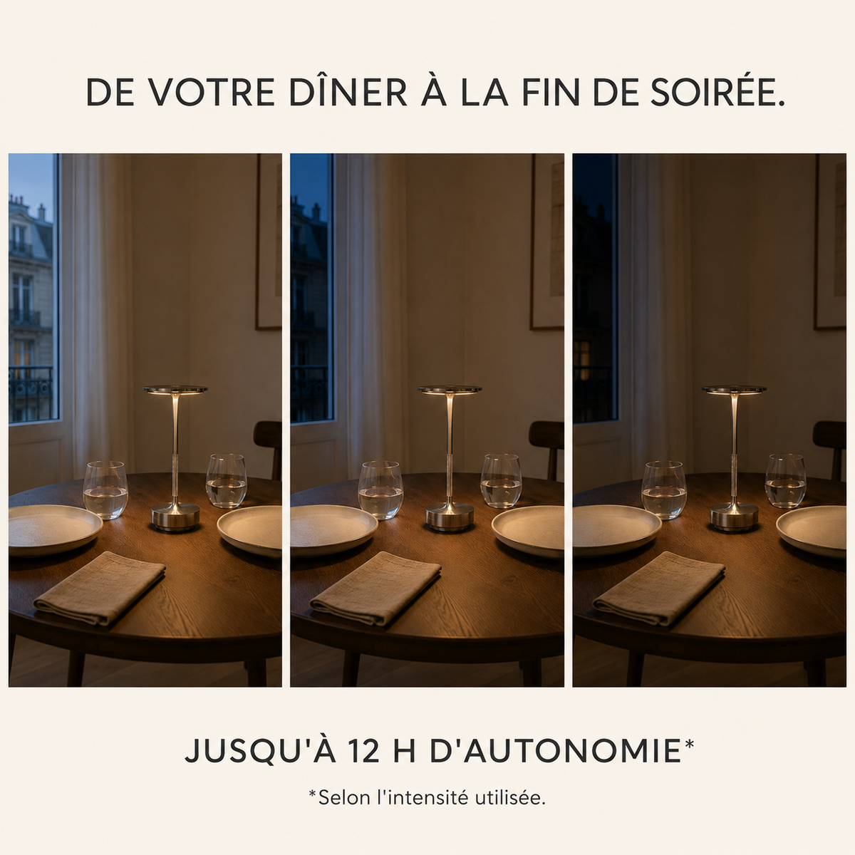 Lampe de table LED tactile sans fil – Aluminium