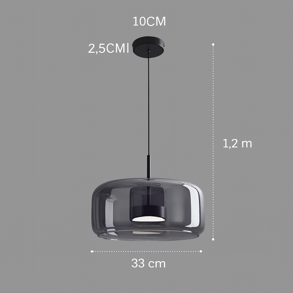 Suspension Design en Verre Fumé