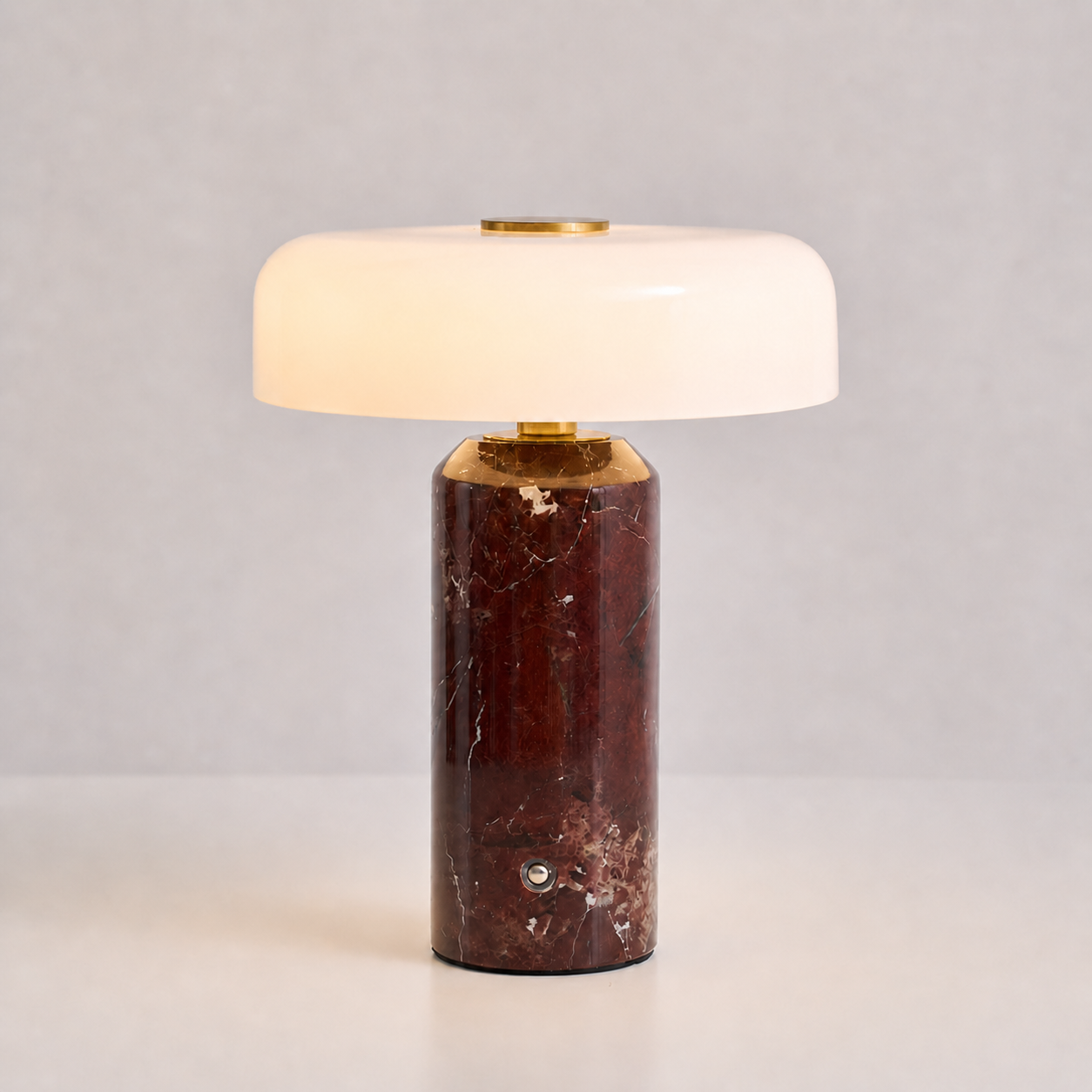 Lampe de Table Marbre & Verre Opalin – Alba