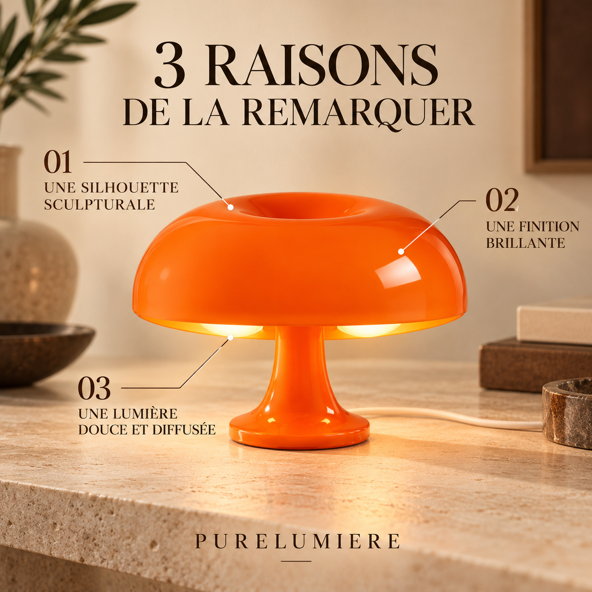 Lampe Champignon Vintage – Design Iconique